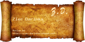 Zier Darinka névjegykártya